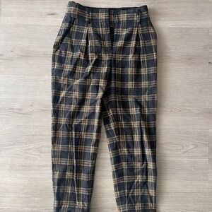 Veronica Beard Plaid Straight Leg Pant - Size 0